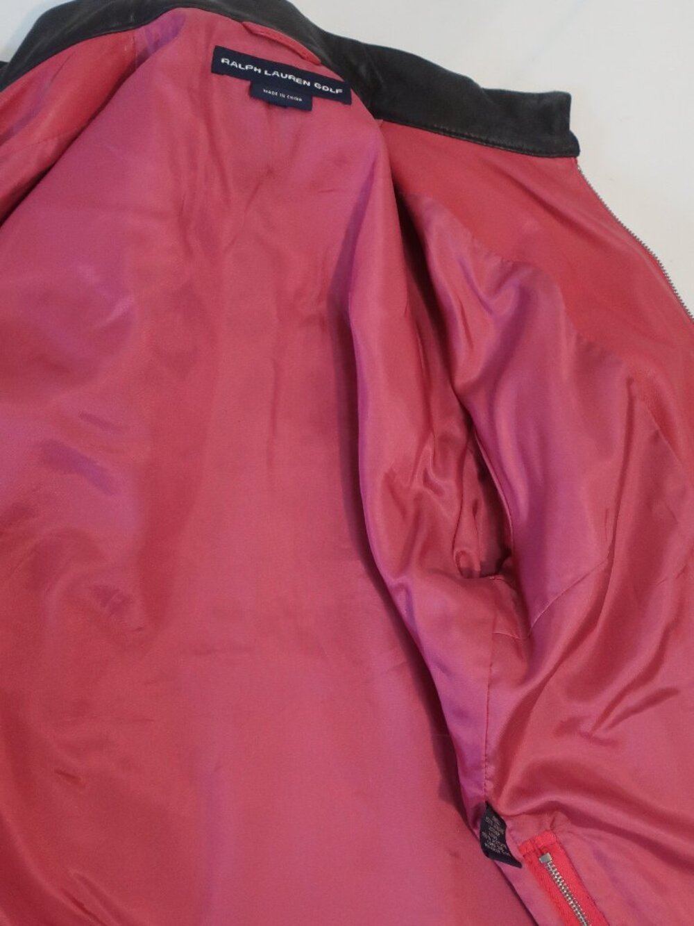 Womens Ralph Lauren Golf Raspberry-Pink Color Leather Jacket S - Picture 14 of 14